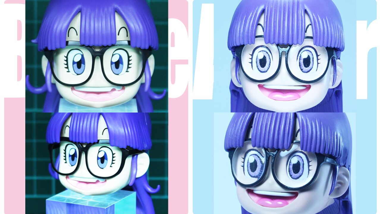 メガネの元キットと改造後のBefore、After