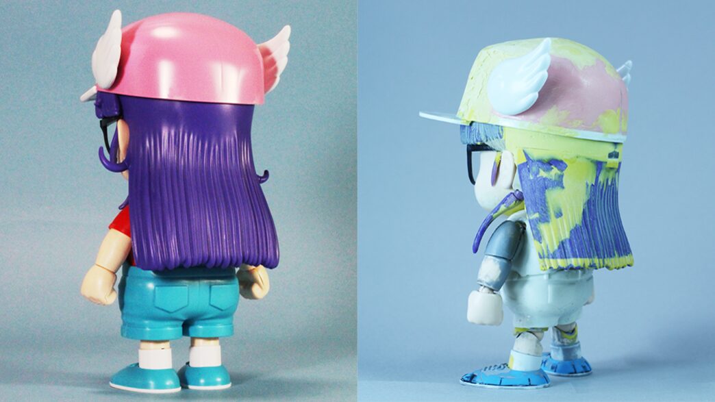 元キットと外装を取り付けた仮組み比較　背面