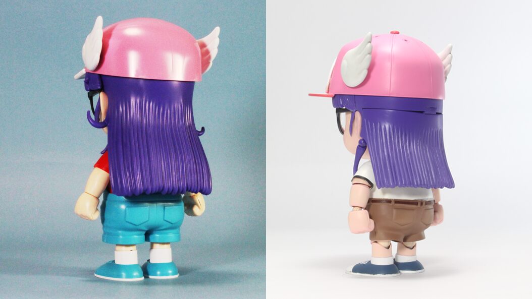 元キットと外装パーツを取り付け完成した比較　背部